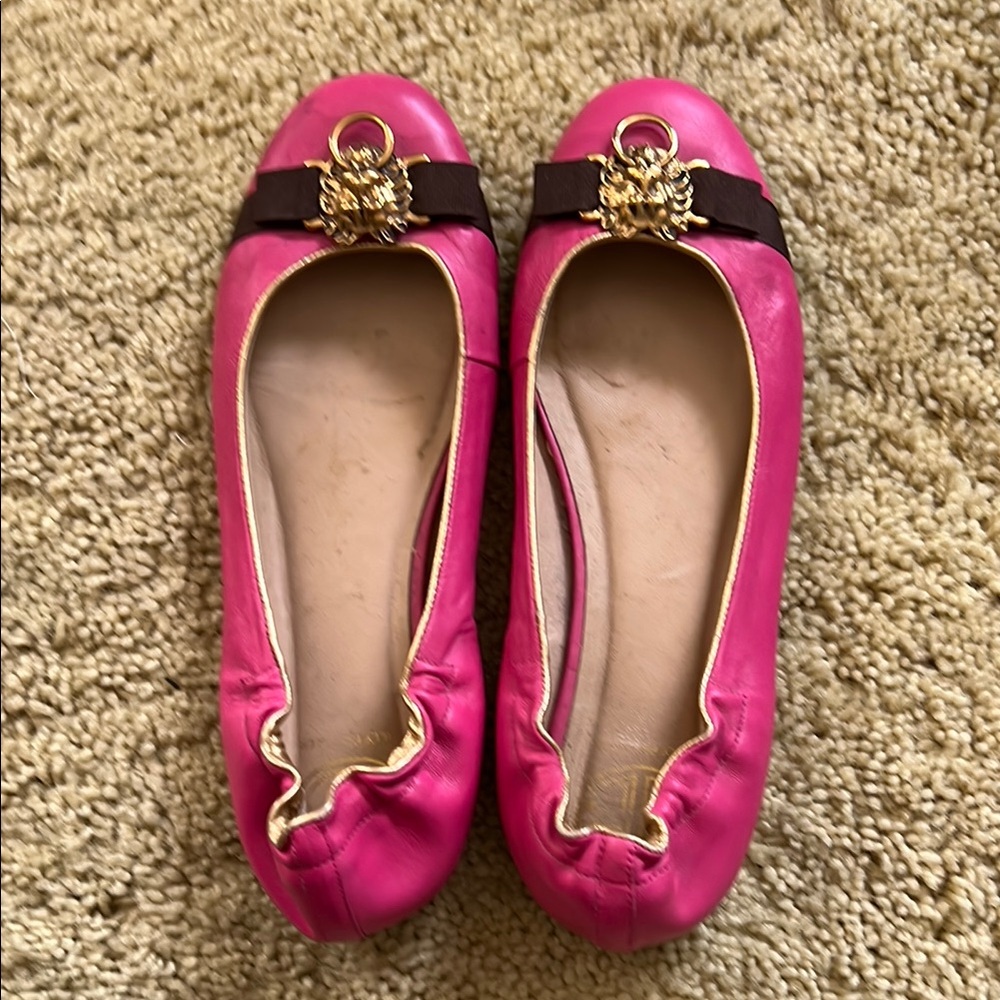 Lilly Pulitzer Pink and Gold Ballet Flats